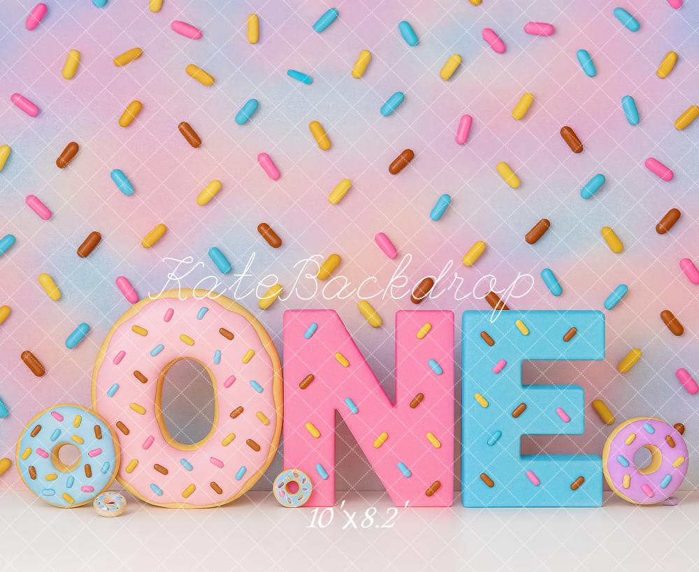 Kate Donut ONE Cake Smash Backdrop Designed by Ashley Paul - Kate Backdrop AU