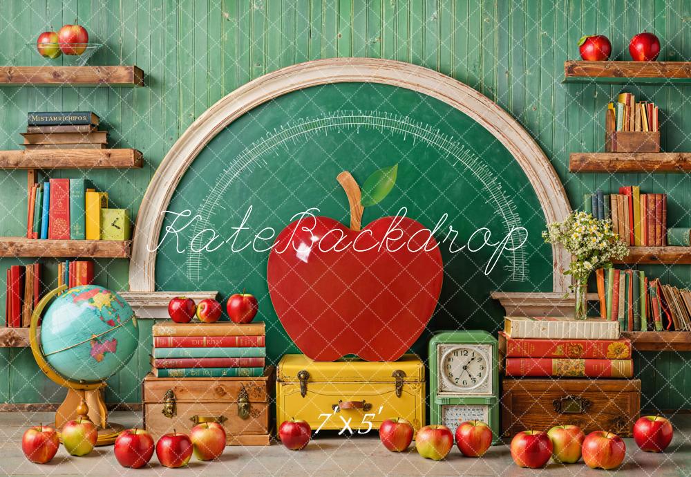 Kate Back to School Backdrop Red Apple Designed by Emetselch