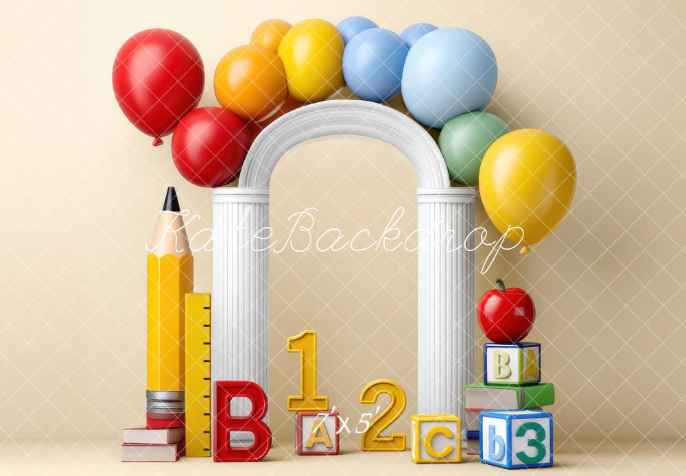 Kate School Yellow Balloon Arch Backdrop Designed by Mini MakeBelieve