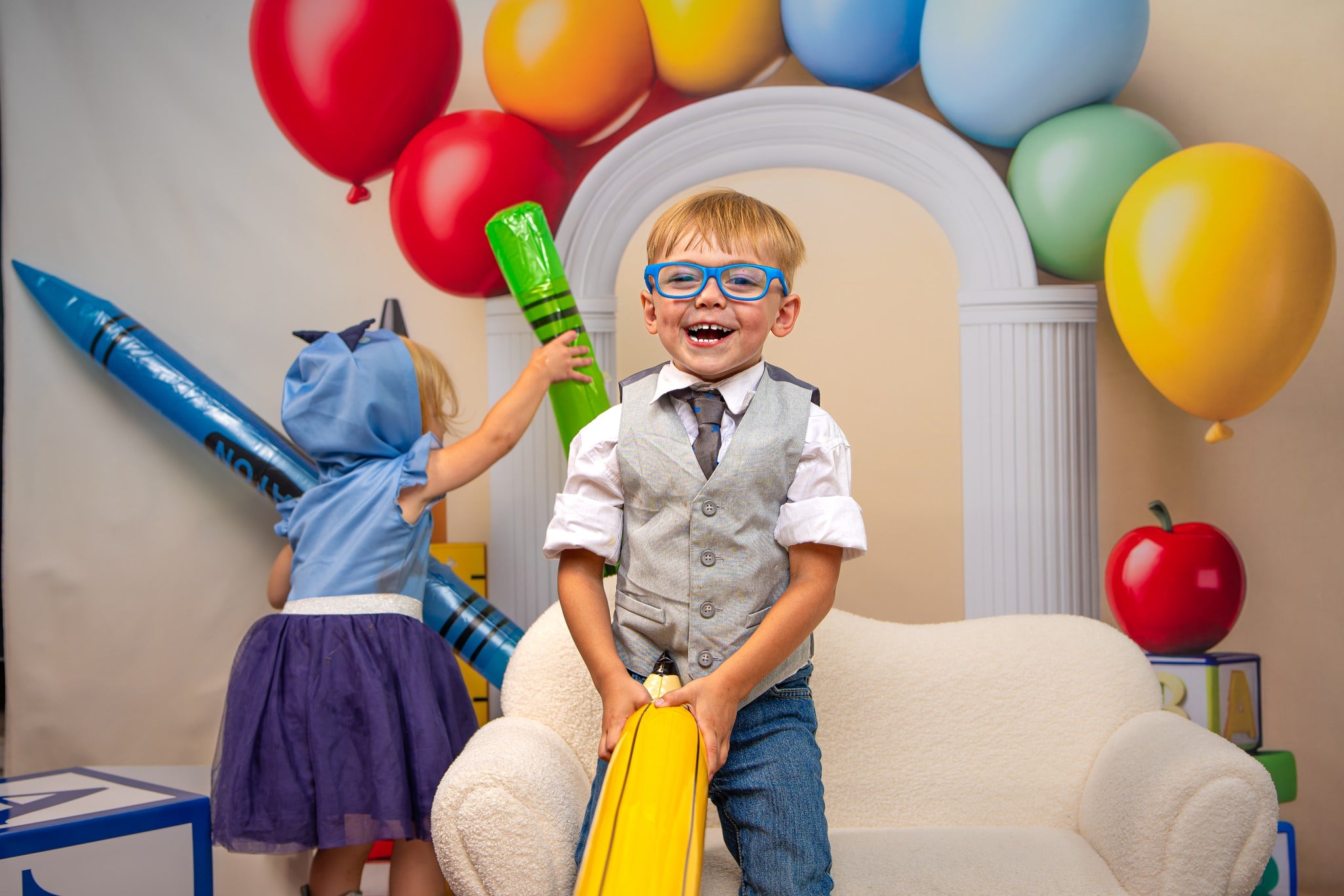 Kate School Yellow Balloon Arch Backdrop Designed by Mini MakeBelieve