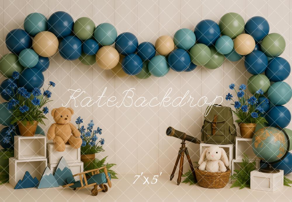 Kate Balloon Adventure Backdrop Smash Cake Designed by Patty Roberts - Kate Backdrop AU