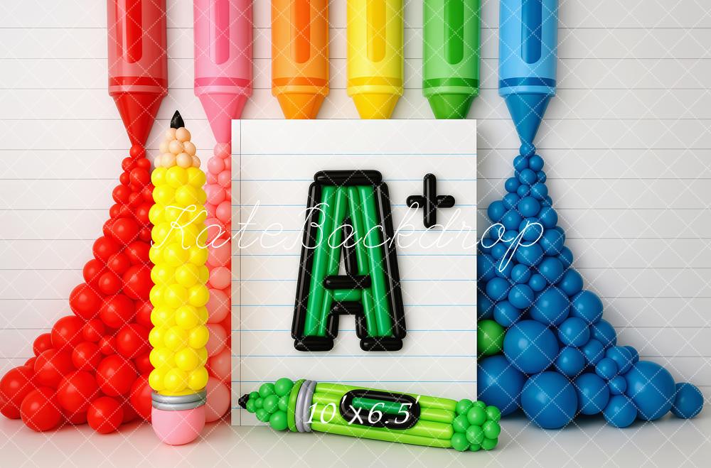 Kate Bright Balloons Back To School Backdrop Designed by Patty Roberts - Kate Backdrop AU