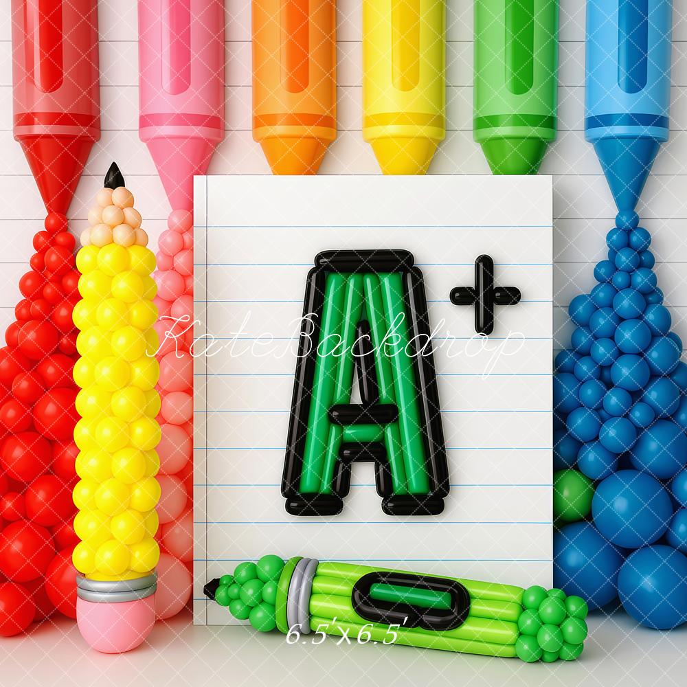 Kate Bright Balloons Back To School Backdrop Designed by Patty Roberts - Kate Backdrop AU