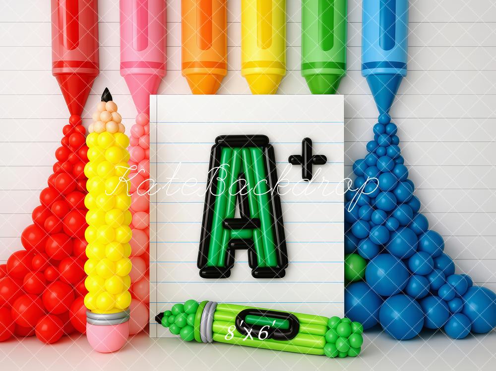 Kate Bright Balloons Back To School Backdrop Designed by Patty Roberts - Kate Backdrop AU