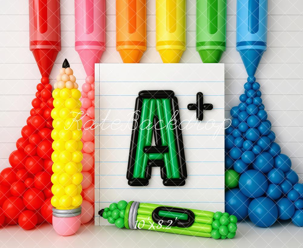 Kate Bright Balloons Back To School Backdrop Designed by Patty Roberts - Kate Backdrop AU