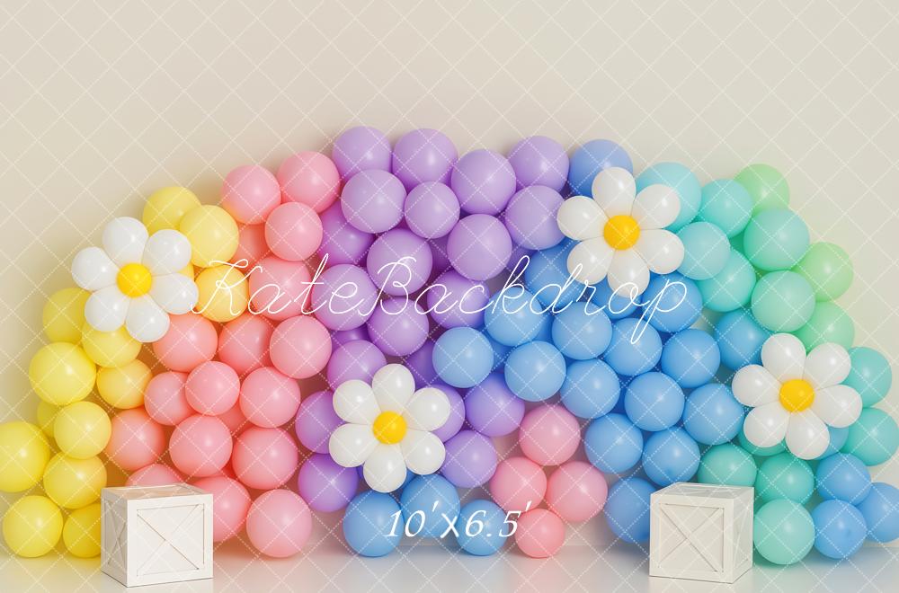 Kate Pastel Rainbow Balloon Wall Backdrop Designed by Patty Roberts