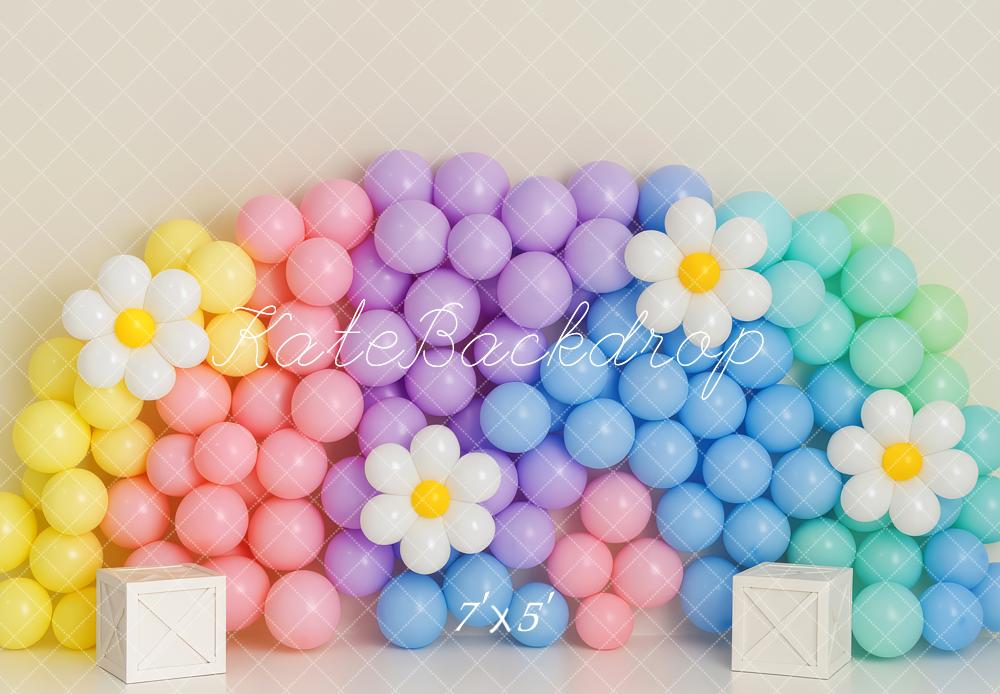Kate Pastel Rainbow Balloon Wall Backdrop Designed by Patty Roberts