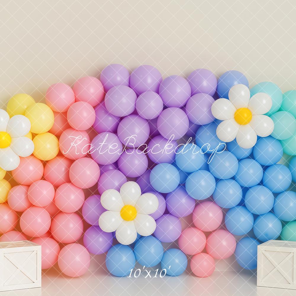 Kate Pastel Rainbow Balloon Wall Backdrop Designed by Patty Roberts