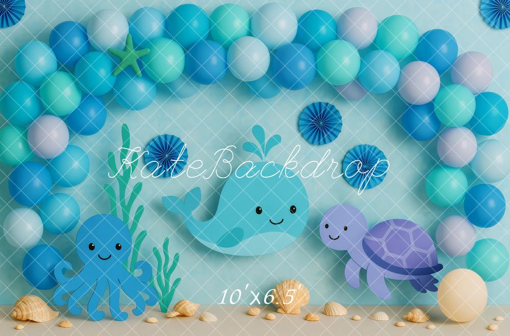 Kate Under the Sea Blue Ocean Backdrop Designed by Patty Roberts - Kate Backdrop AU