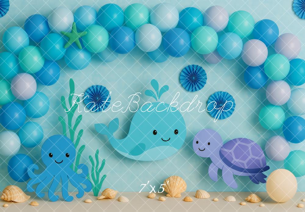 Kate Under the Sea Blue Ocean Backdrop Designed by Patty Roberts - Kate Backdrop AU