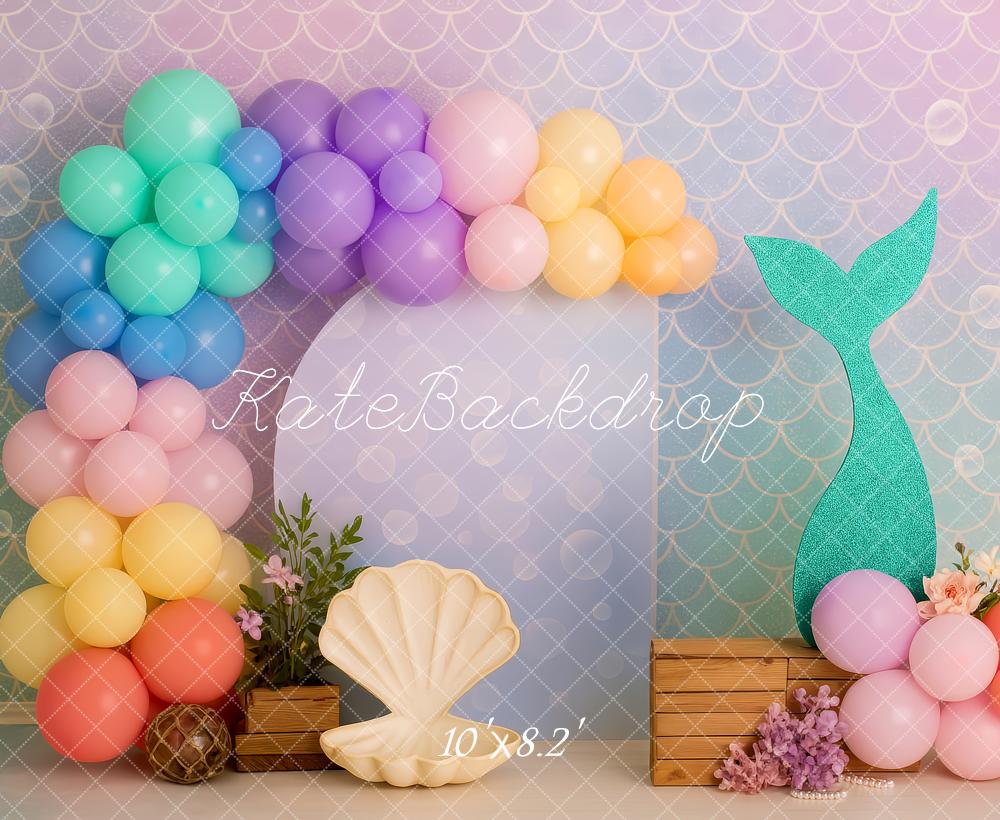 Kate Mermaid Tail Shell Backdrop Designed by Patty Roberts - Kate Backdrop AU
