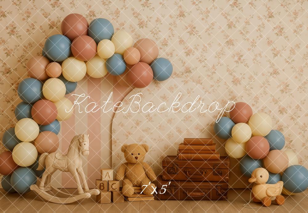 Kate Vintage Teddy Bear Suitcase Backdrop Designed by Patty Roberts