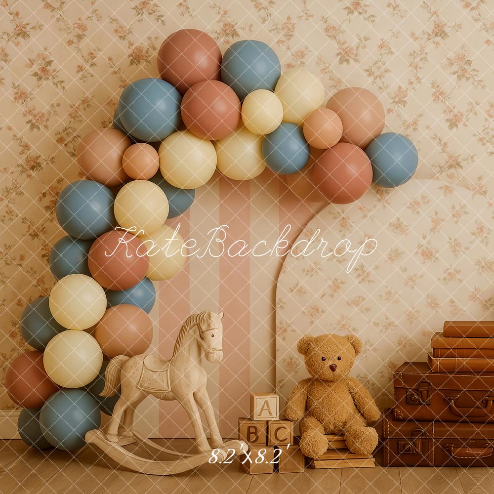 Kate Vintage Teddy Bear Suitcase Backdrop Designed by Patty Roberts - Kate Backdrop AU