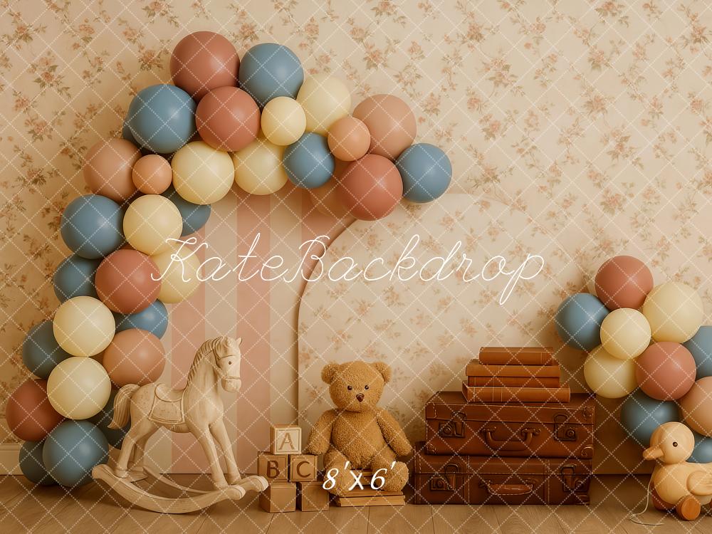 Kate Vintage Teddy Bear Suitcase Backdrop Designed by Patty Roberts - Kate Backdrop AU