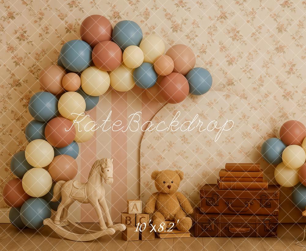 Kate Vintage Teddy Bear Suitcase Backdrop Designed by Patty Roberts - Kate Backdrop AU