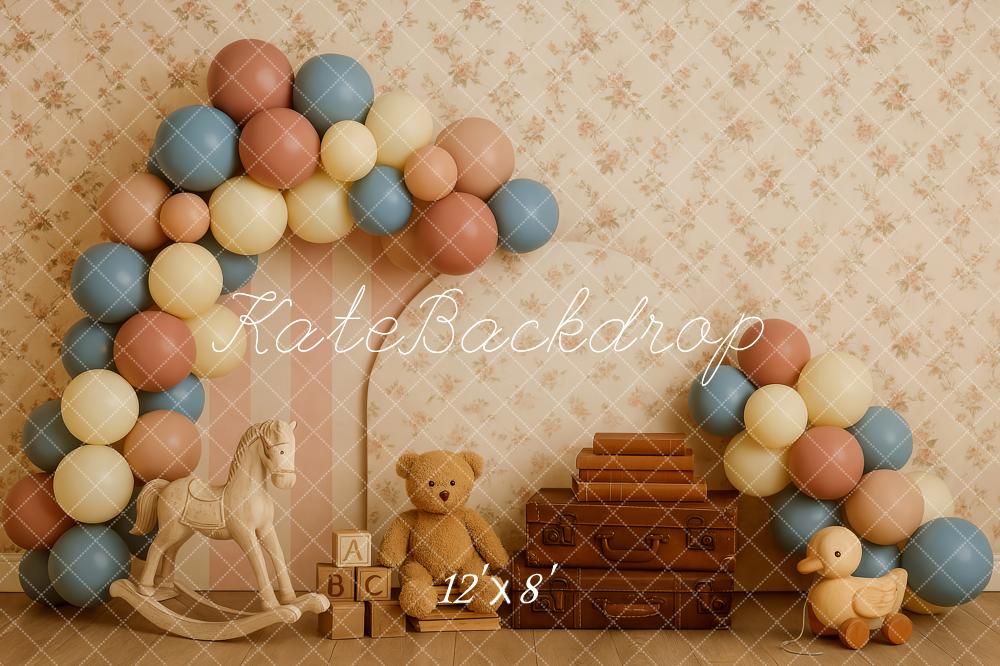 Kate Vintage Teddy Bear Suitcase Backdrop Designed by Patty Roberts - Kate Backdrop AU