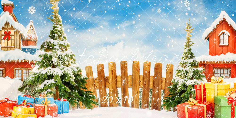 Kate Christmas Snow Gifts Backdrop Designed by Chain Photography - Kate Backdrop AU