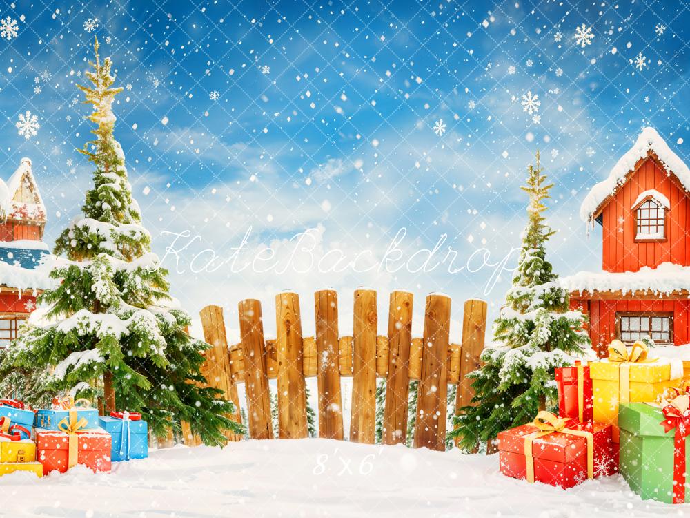 Kate Christmas Snow Gifts Backdrop Designed by Chain Photography - Kate Backdrop AU