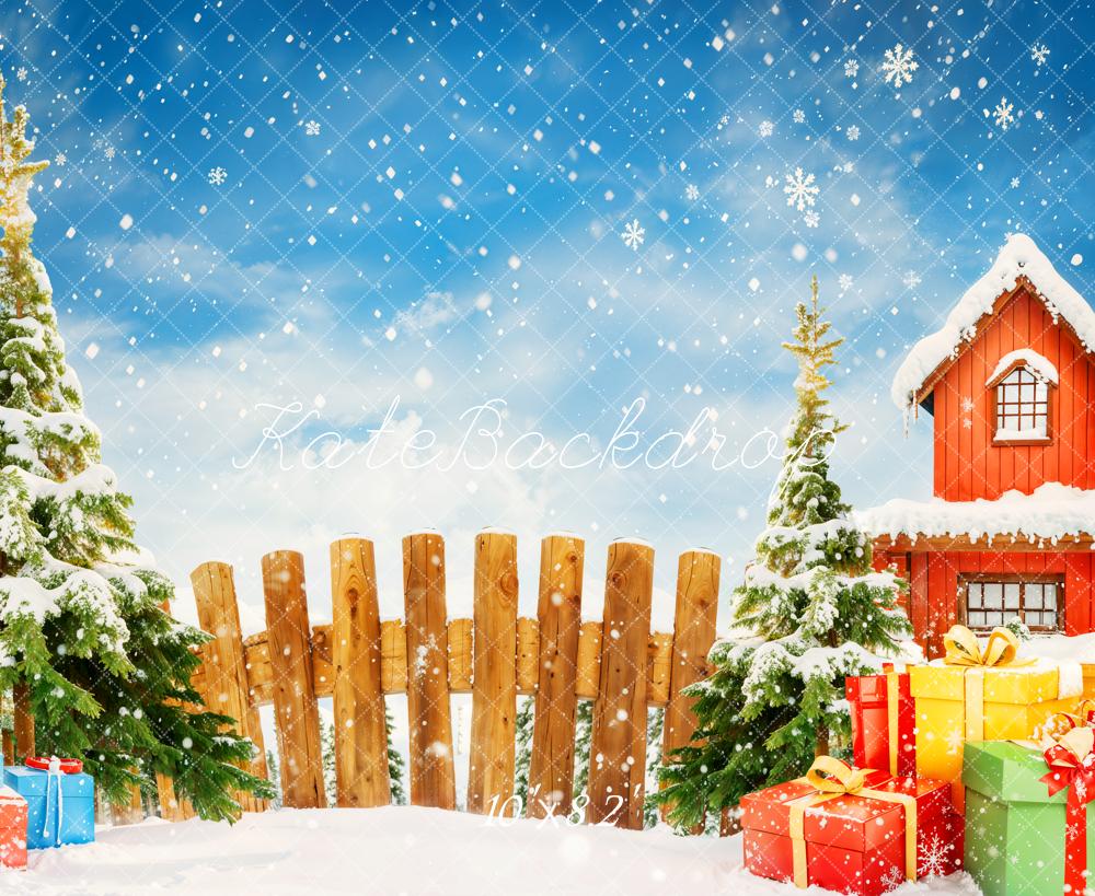 Kate Christmas Snow Gifts Backdrop Designed by Chain Photography - Kate Backdrop AU