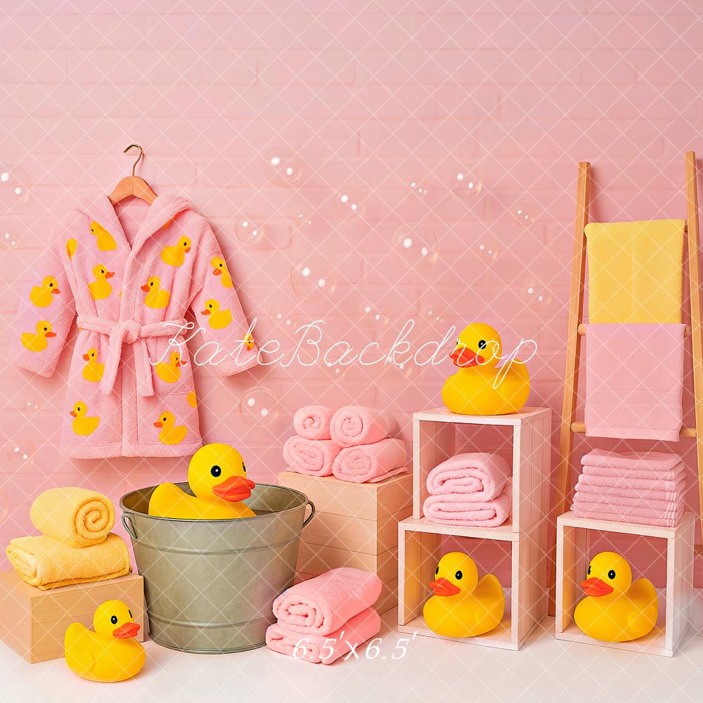 NEW Kate Pink Duckies Bath Backdrop Designed by Ashley Paul
