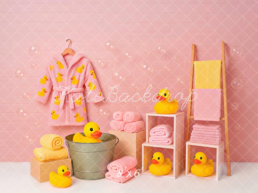 NEW Kate Pink Duckies Bath Backdrop Designed by Ashley Paul