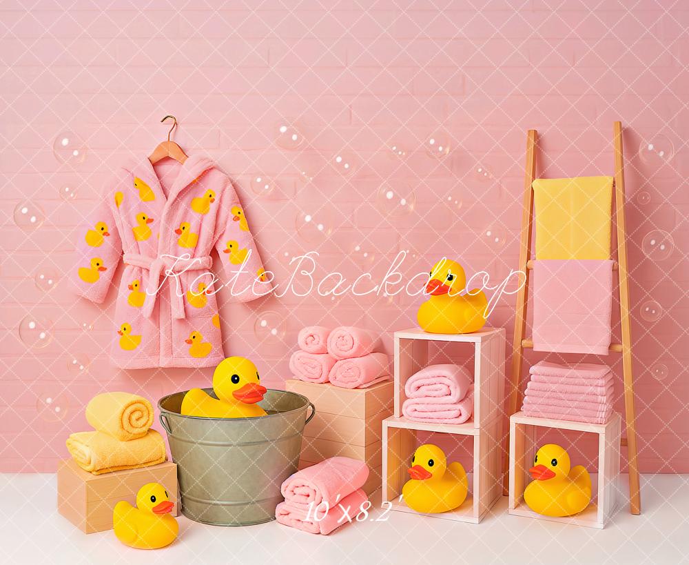 NEW Kate Pink Duckies Bath Backdrop Designed by Ashley Paul