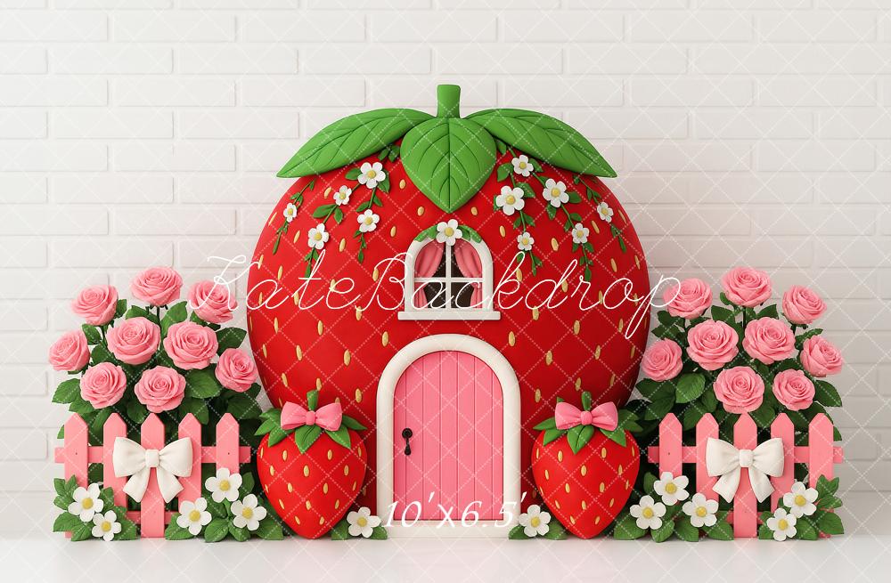 Kate Strawberry House Backdrop Designed by Ashley Paul - Kate Backdrop AU
