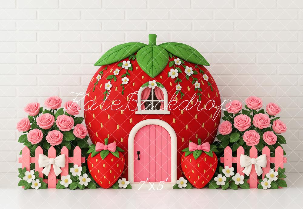Kate Strawberry House Backdrop Designed by Ashley Paul - Kate Backdrop AU