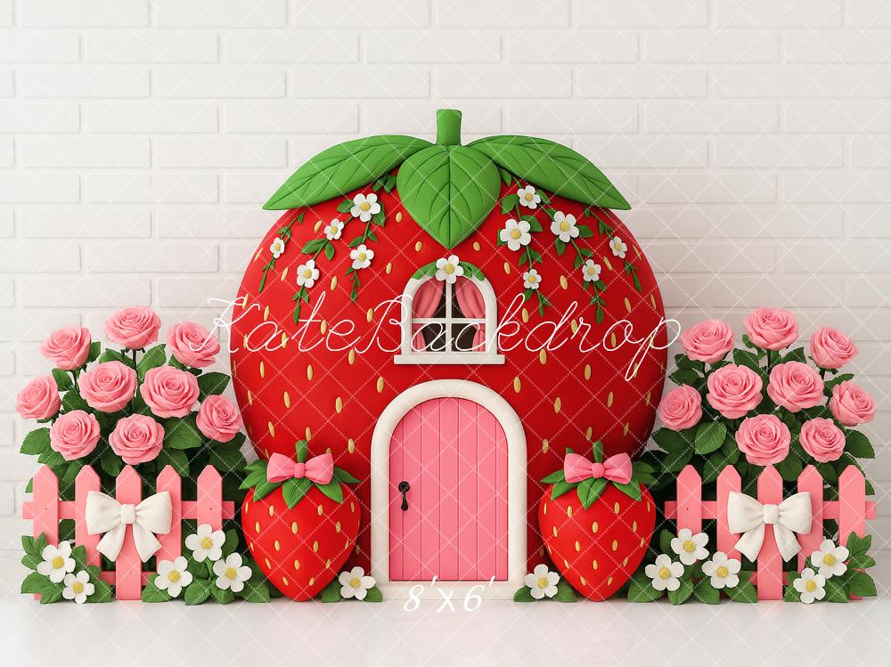 Kate Strawberry House Backdrop Designed by Ashley Paul - Kate Backdrop AU