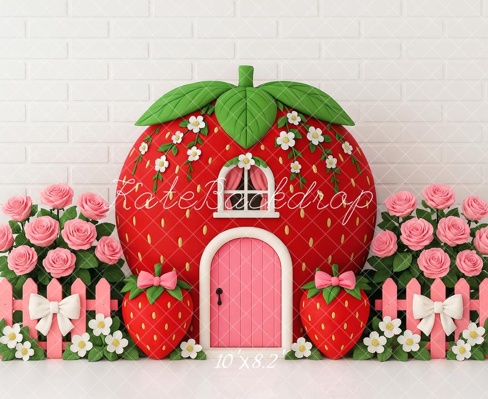 Kate Strawberry House Backdrop Designed by Ashley Paul - Kate Backdrop AU