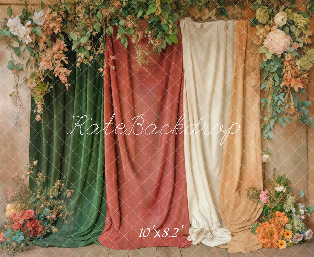 Kate Floral Drapes Indoor Backdrop Designed by Emetselch - Kate Backdrop AU