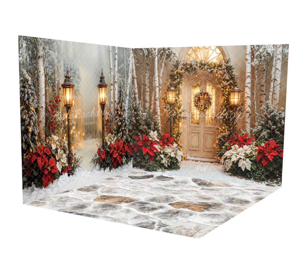 Kate Christmas Street Lights Trees Room Set - Kate Backdrop AU