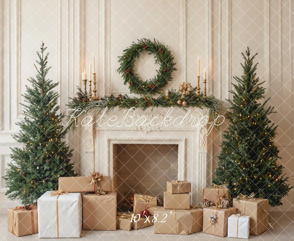 Kate Christmas Tree Fireplace Gifts Backdrop Designed by Emetselch - Kate Backdrop AU