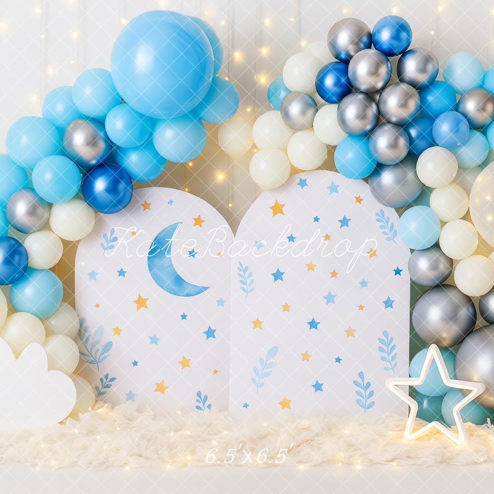 Kate Blue Smash Cake Balloons Backdrop Designed by Patty Roberts