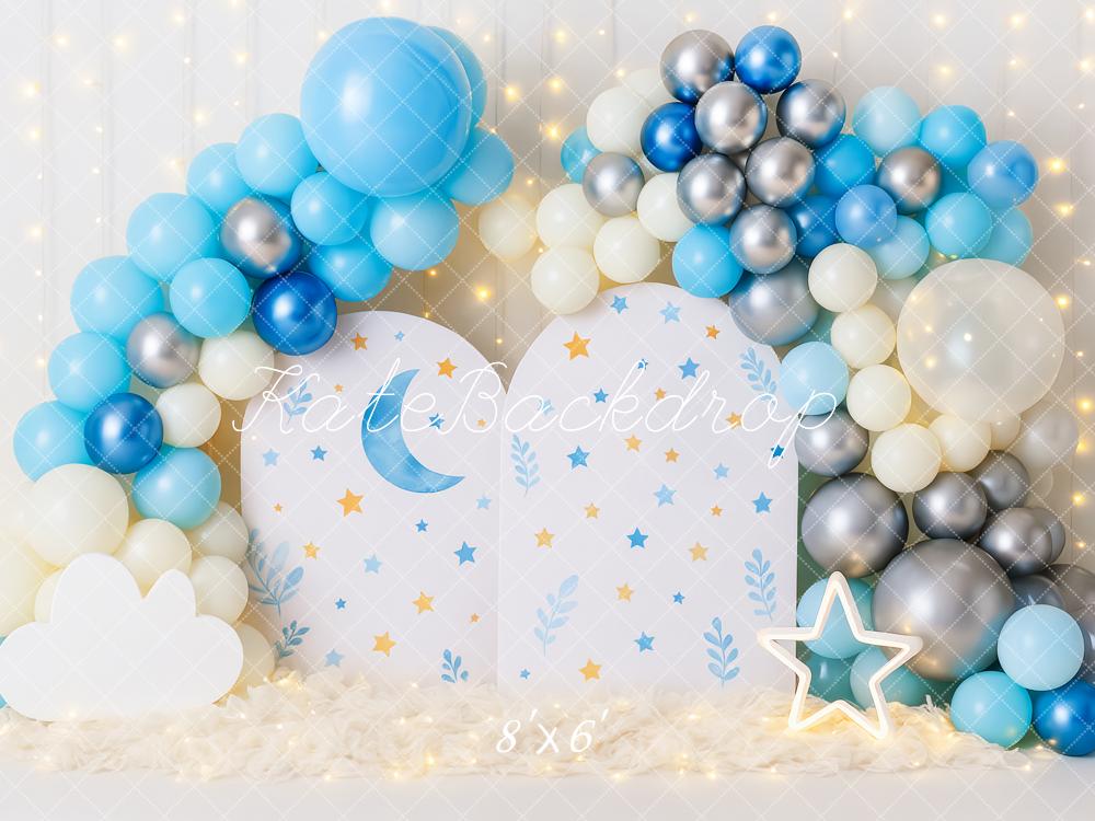 Kate Blue Smash Cake Balloons Backdrop Designed by Patty Roberts