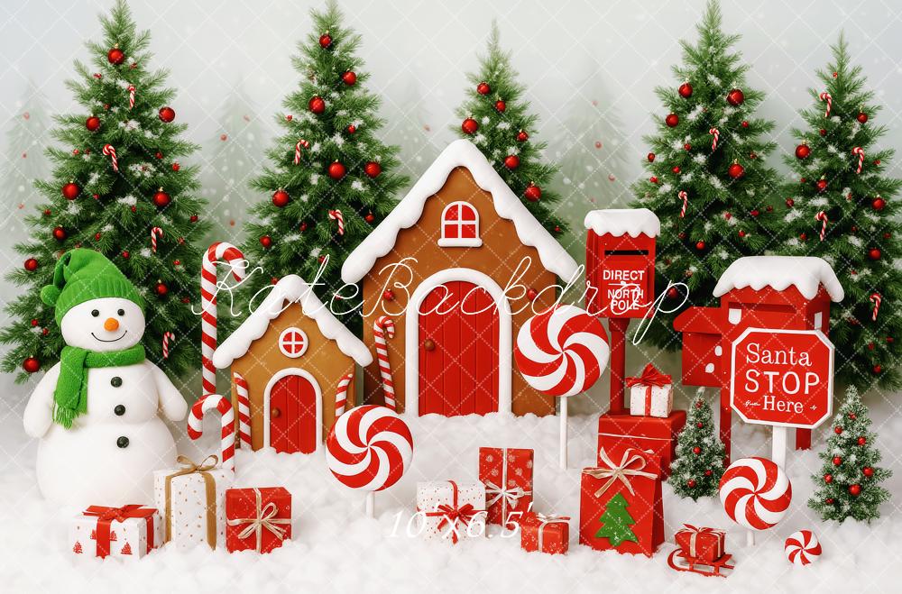 Kate Christmas Candy Village Backdrop Designed by Patty Roberts - Kate Backdrop AU