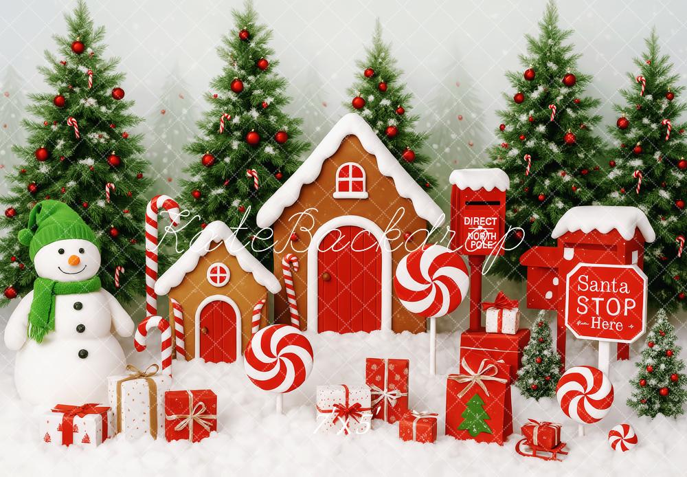 Kate Christmas Candy Village Backdrop Designed by Patty Roberts - Kate Backdrop AU
