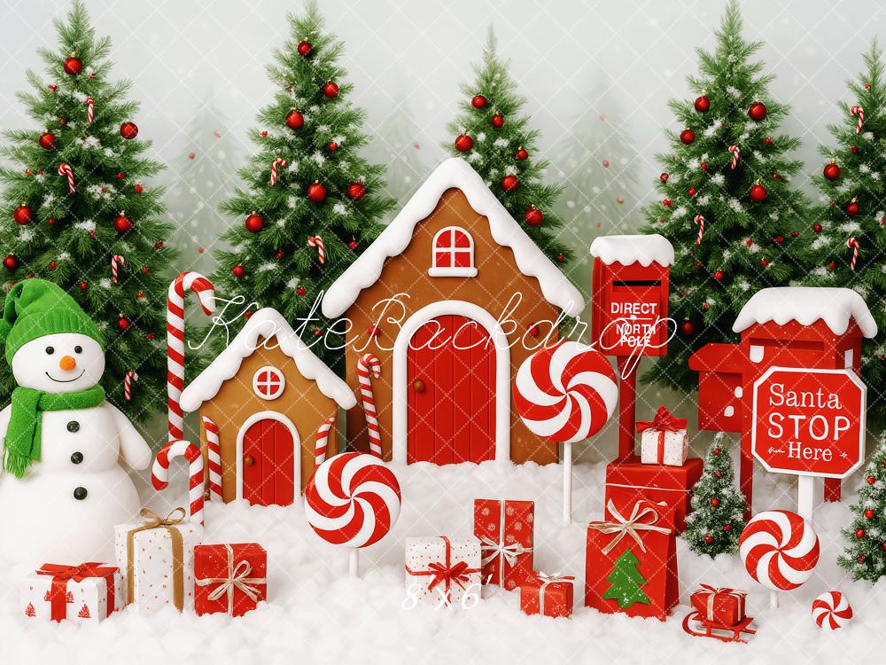 Kate Christmas Candy Village Backdrop Designed by Patty Roberts - Kate Backdrop AU