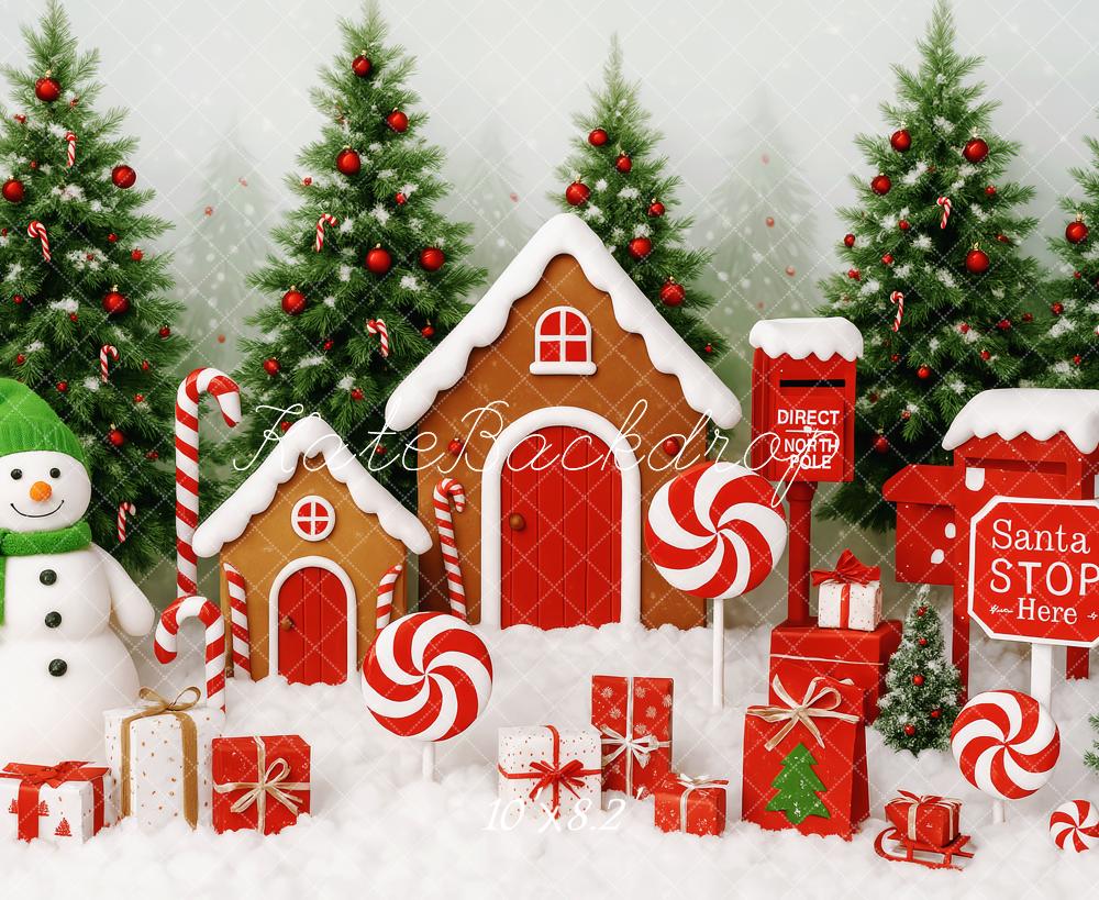 Kate Christmas Candy Village Backdrop Designed by Patty Roberts - Kate Backdrop AU