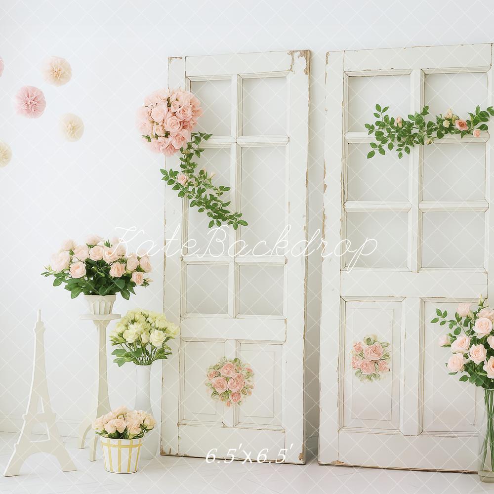 Kate Elegant White Panels Paris Style Backdrop Designed by Patty Roberts