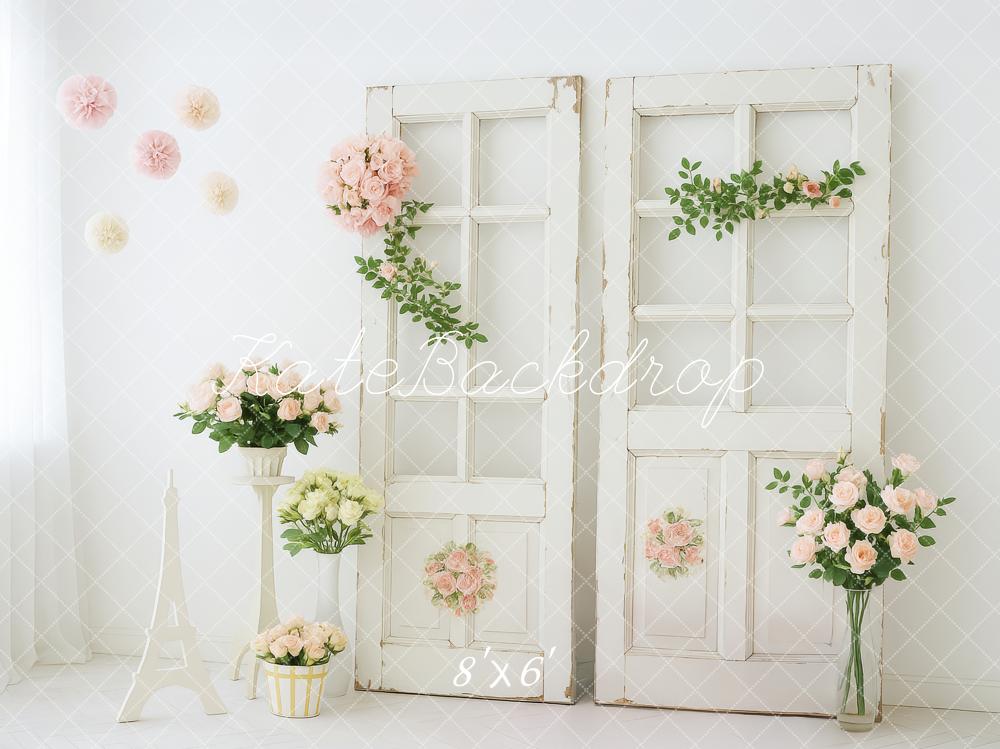 Kate Elegant White Panels Paris Style Backdrop Designed by Patty Roberts
