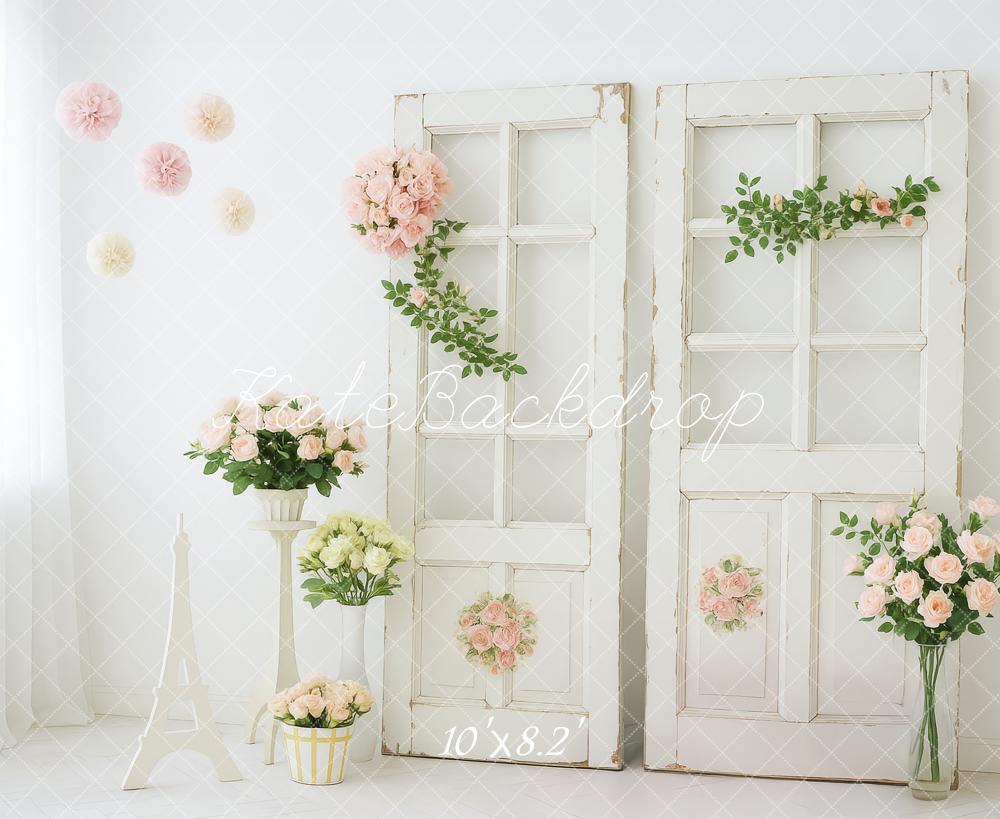 Kate Elegant White Panels Paris Style Backdrop Designed by Patty Roberts