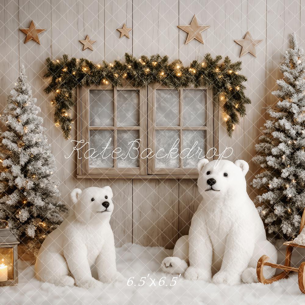 Kate Elegant White Christmas Bears Backdrop Designed by Patty Roberts