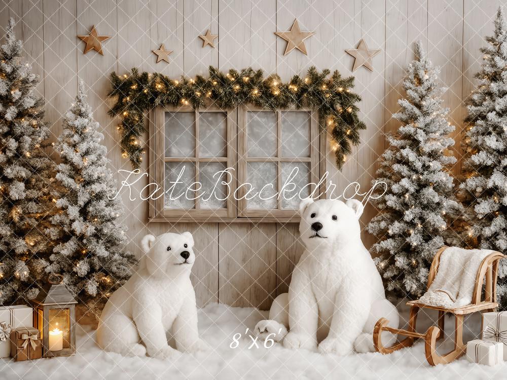 Kate Elegant White Christmas Bears Backdrop Designed by Patty Roberts