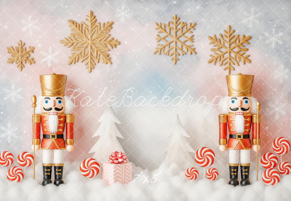 Kate Nutcracker Snow Christmas Backdrop Designed by Patty Roberts - Kate Backdrop AU