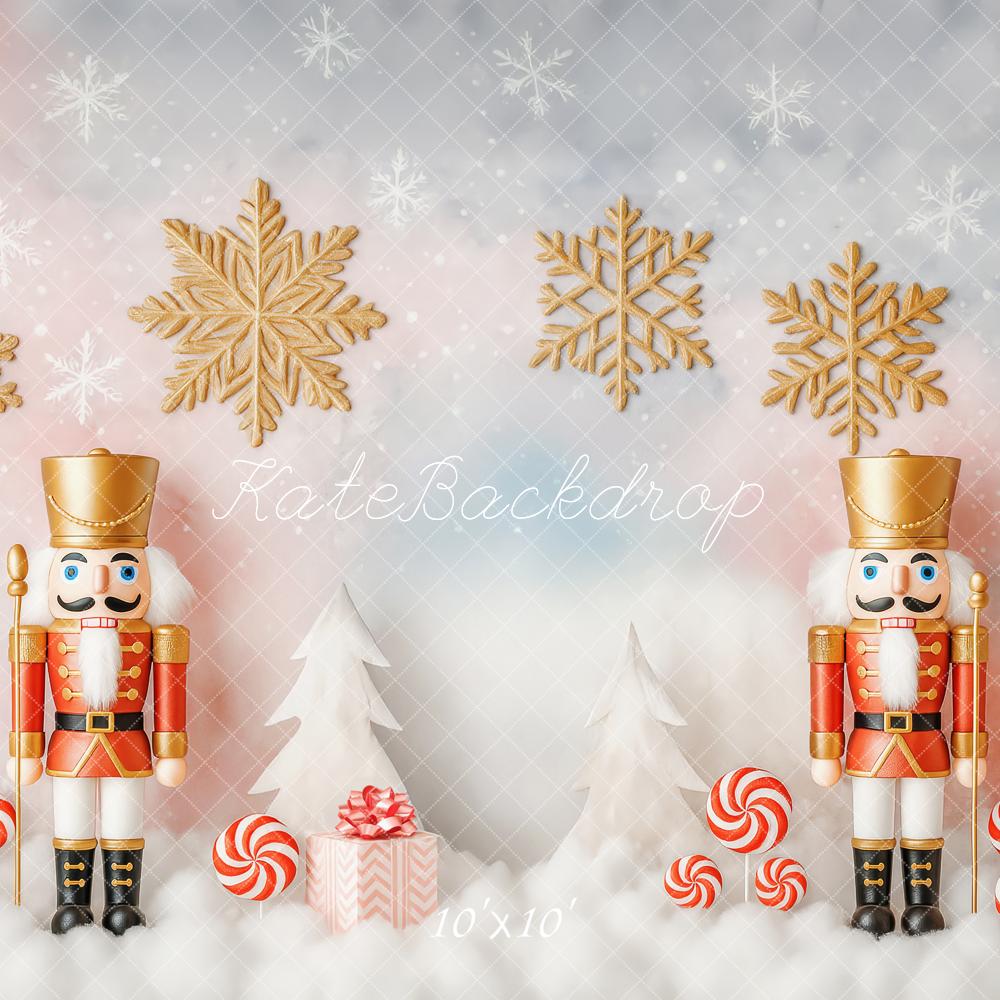 Kate Nutcracker Snow Christmas Backdrop Designed by Patty Roberts - Kate Backdrop AU