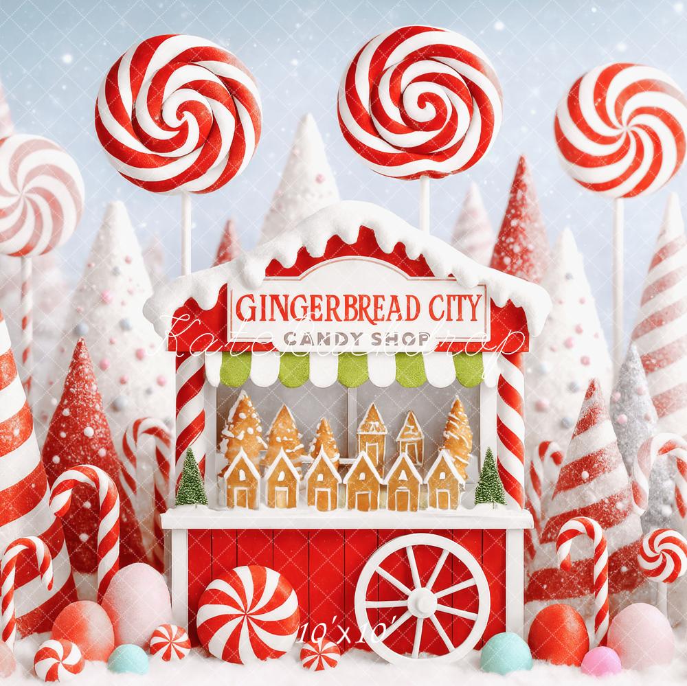 Kate Red Christmas Candyland Backdrop Designed by Patty Roberts - Kate Backdrop AU