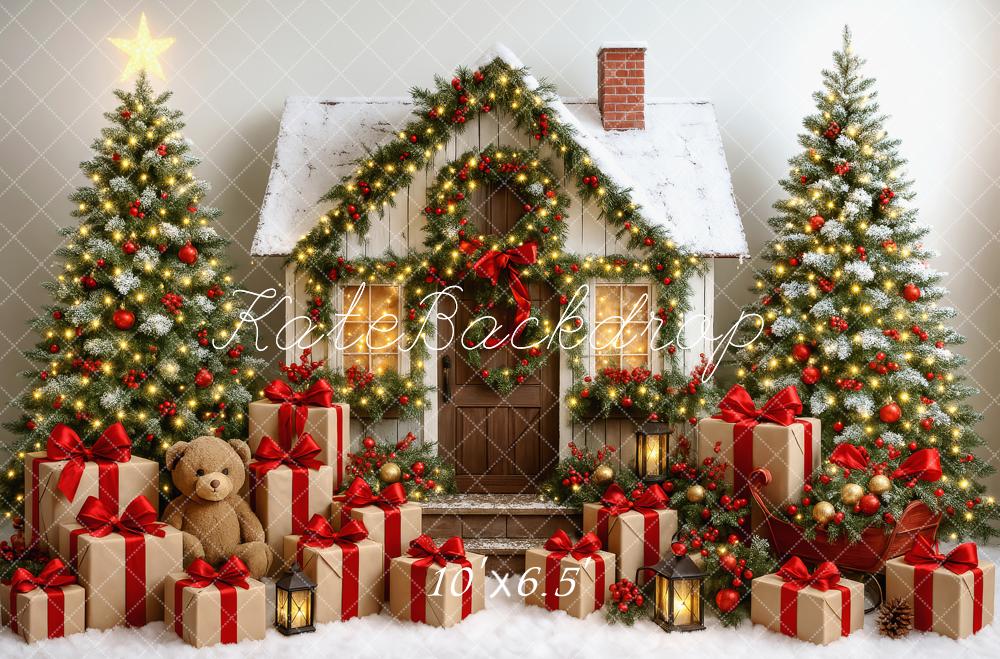 Kate Rustic Christmas Cabin Backdrop Designed by Patty Roberts - Kate Backdrop AU
