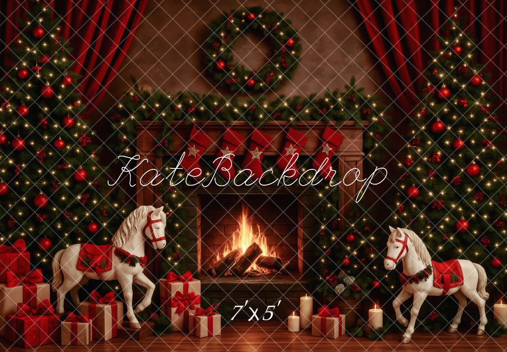 Kate Santa’s Fireplace Gifts Backdrop Designed by Patty Roberts