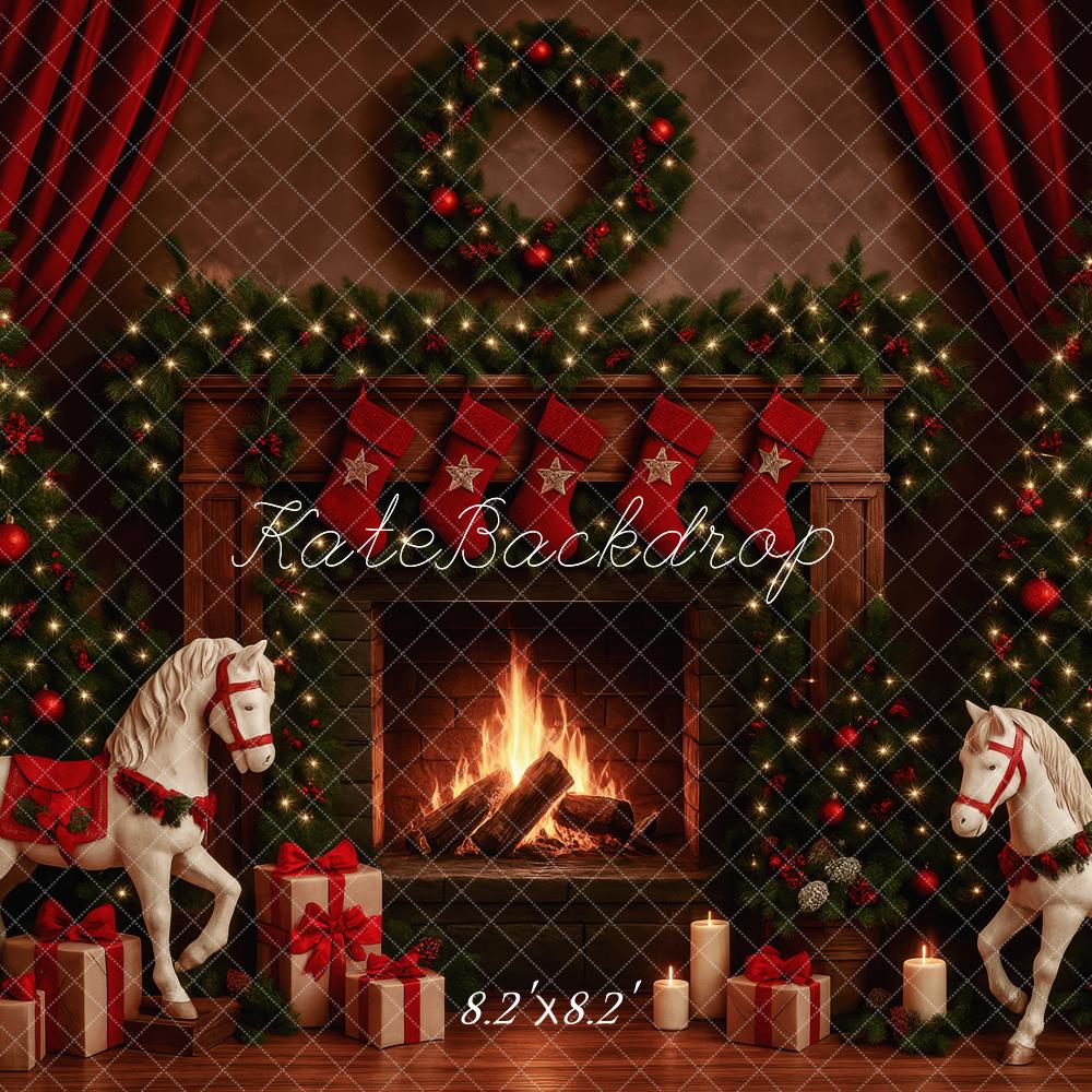 Kate Santa’s Fireplace Gifts Backdrop Designed by Patty Roberts